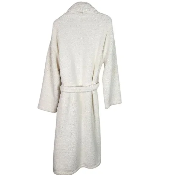 BAREFOOT DREAMS Robe Womens 2 White Cream CozyChic Adult Robe Long Length - Picture 2 of 8